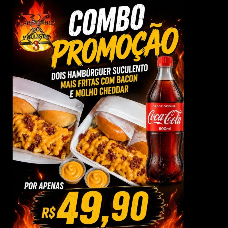 Combo  de 2 Hambúrgueres e 1 Coca 600