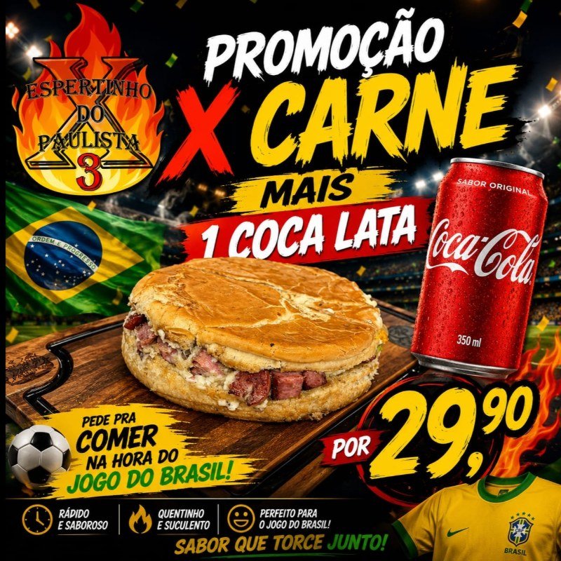1 Xis Carne + 1 Coca Lata